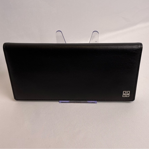 New Givenchy Black Lambskin Leather Long Wallet with Box, Tags & COA - Picture 1 of 14